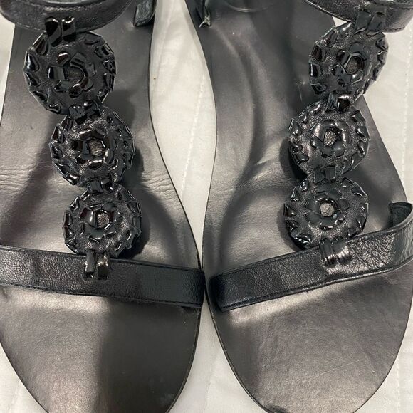 Jack Rogers Black Leather Sandals Women Size 6.5 - Picture 3 of 7